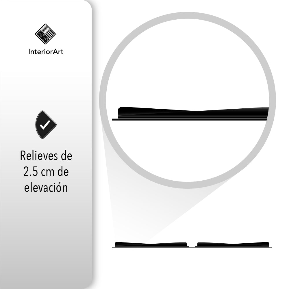 PANEL 3D DECORATIVO 50X50 CM 20 PZAS COLOR NEGRO FIGURA CUADROS