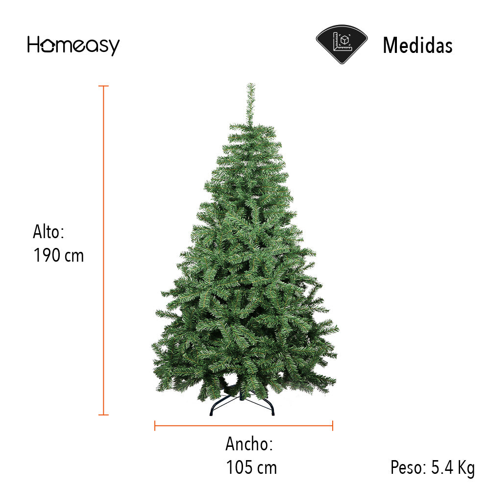 Árbol Artificial De Navidad Verde 1.90 M