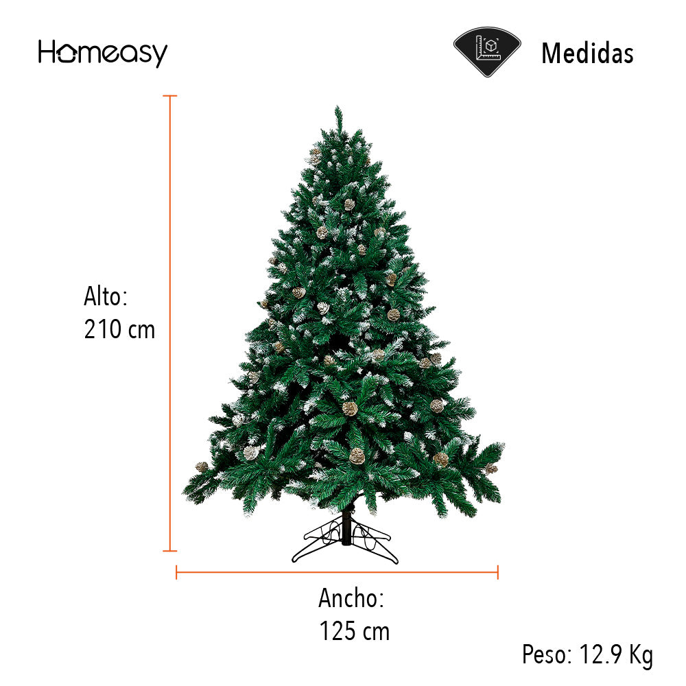 Árbol Artificial De Navidad Con Luces LED 2.10 M