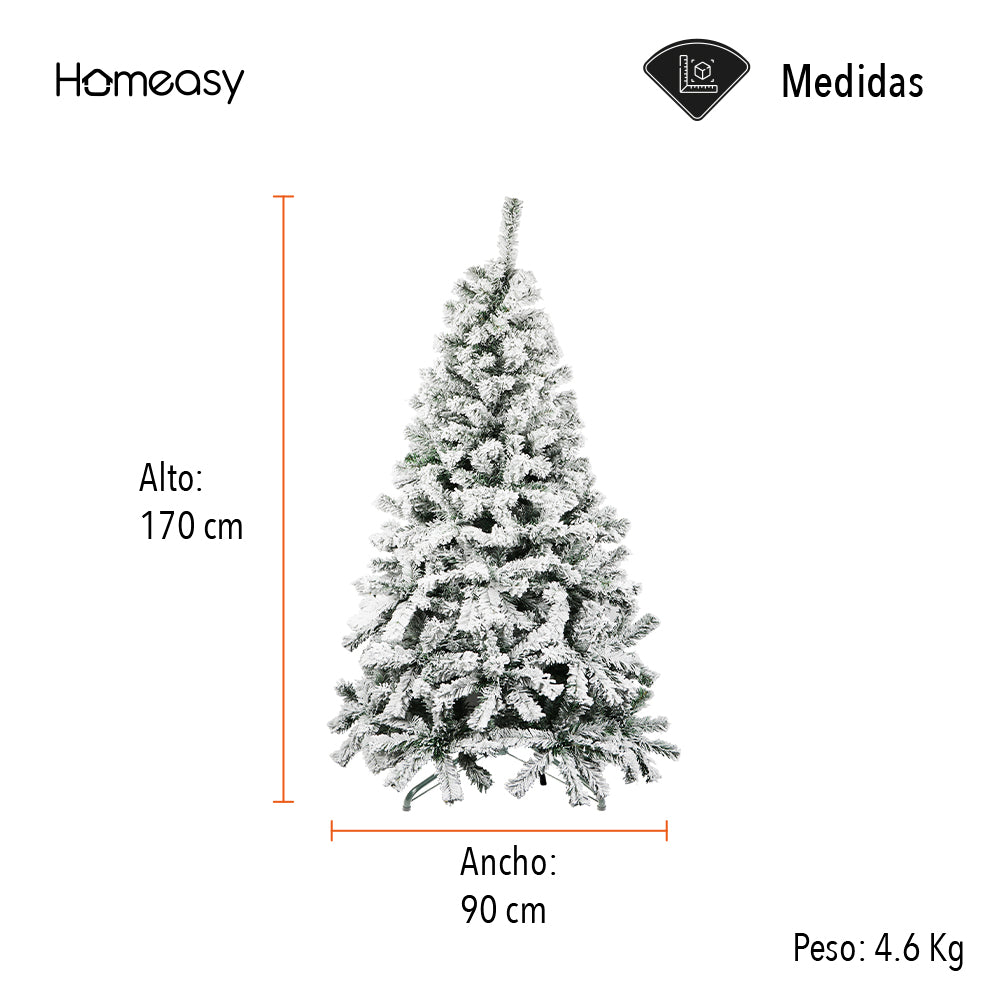 ARBOL ARTIFICIAL DE NAVIDAD NEVADO 1.70CM