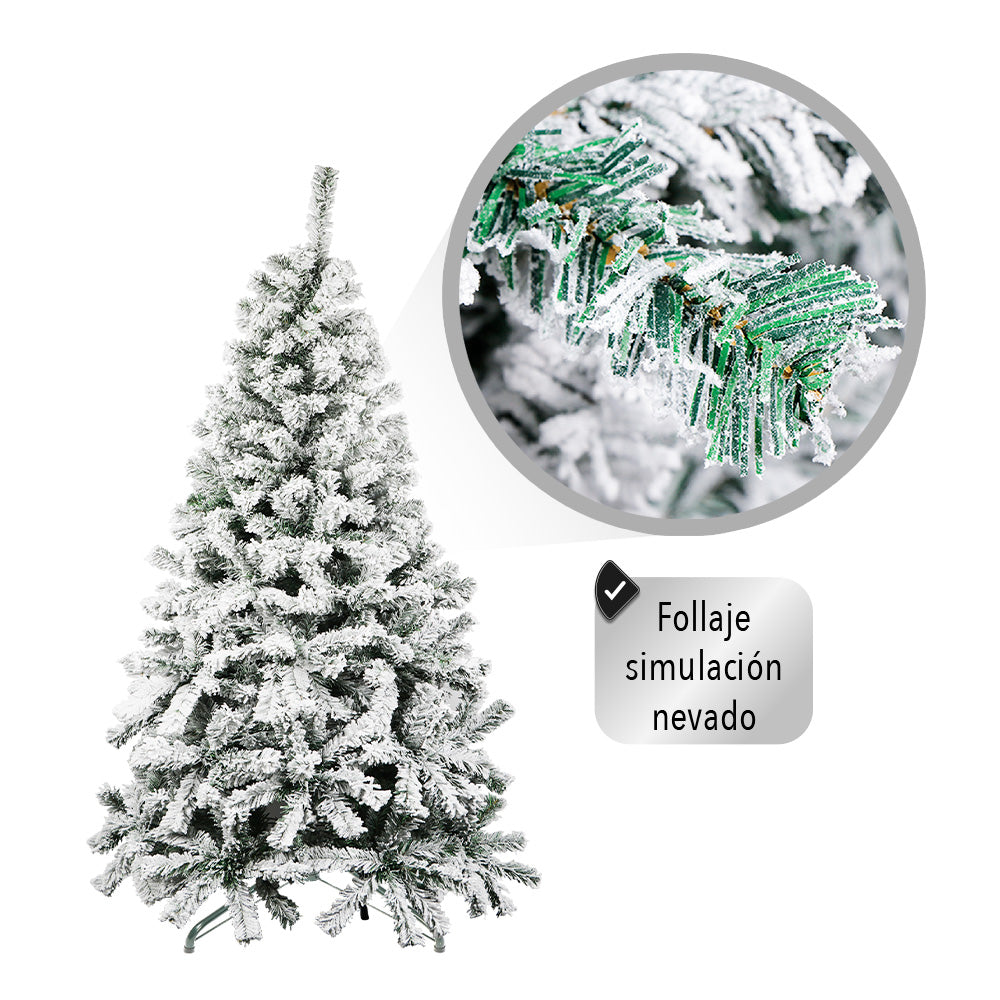 ARBOL ARTIFICIAL DE NAVIDAD NEVADO 1.90MTS