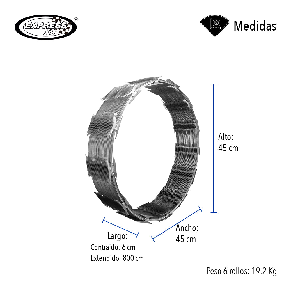 CONCERTINA DE 6 ROLLOS 8 M CADA UNO