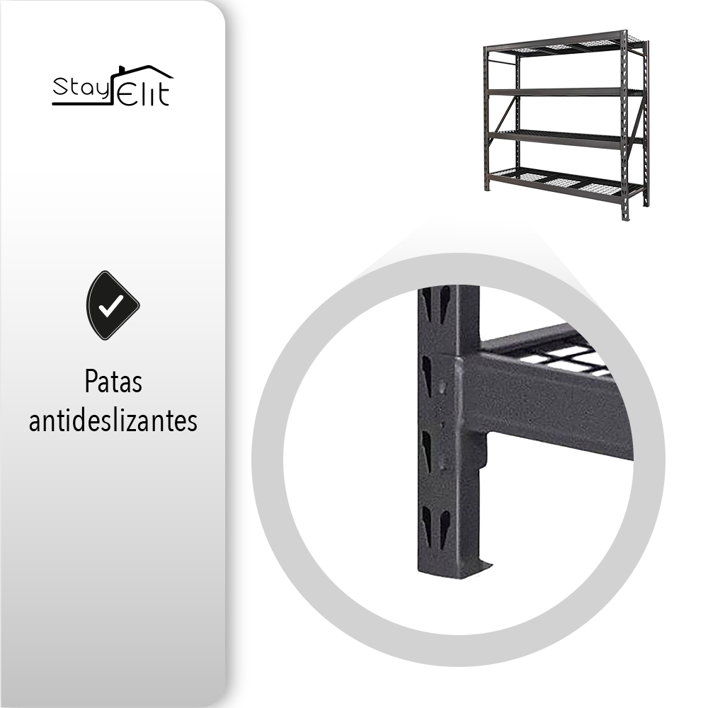 ESTANTE ANAQUEL METÁLICO DE 4 NIVELES SOPORTA 2.1 TONELADAS