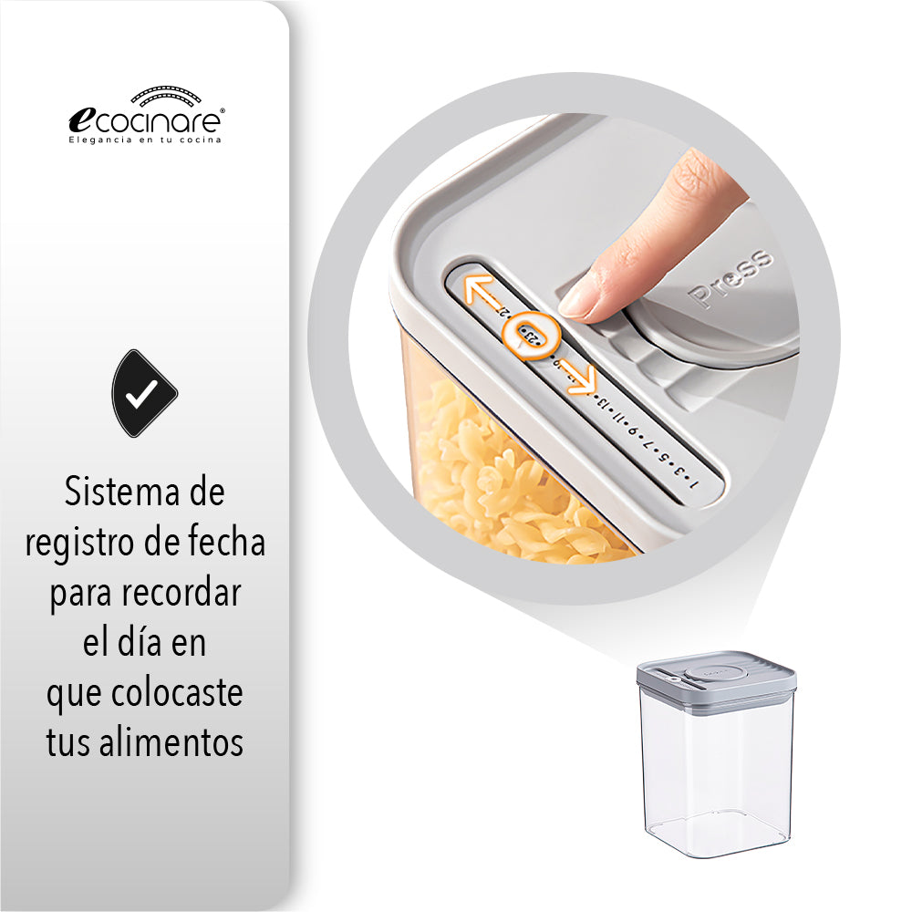 SET DE 6 RECIPIENTES HERMÉTICOS PARA ALMACENAMIENTO DE ALIMENTOS