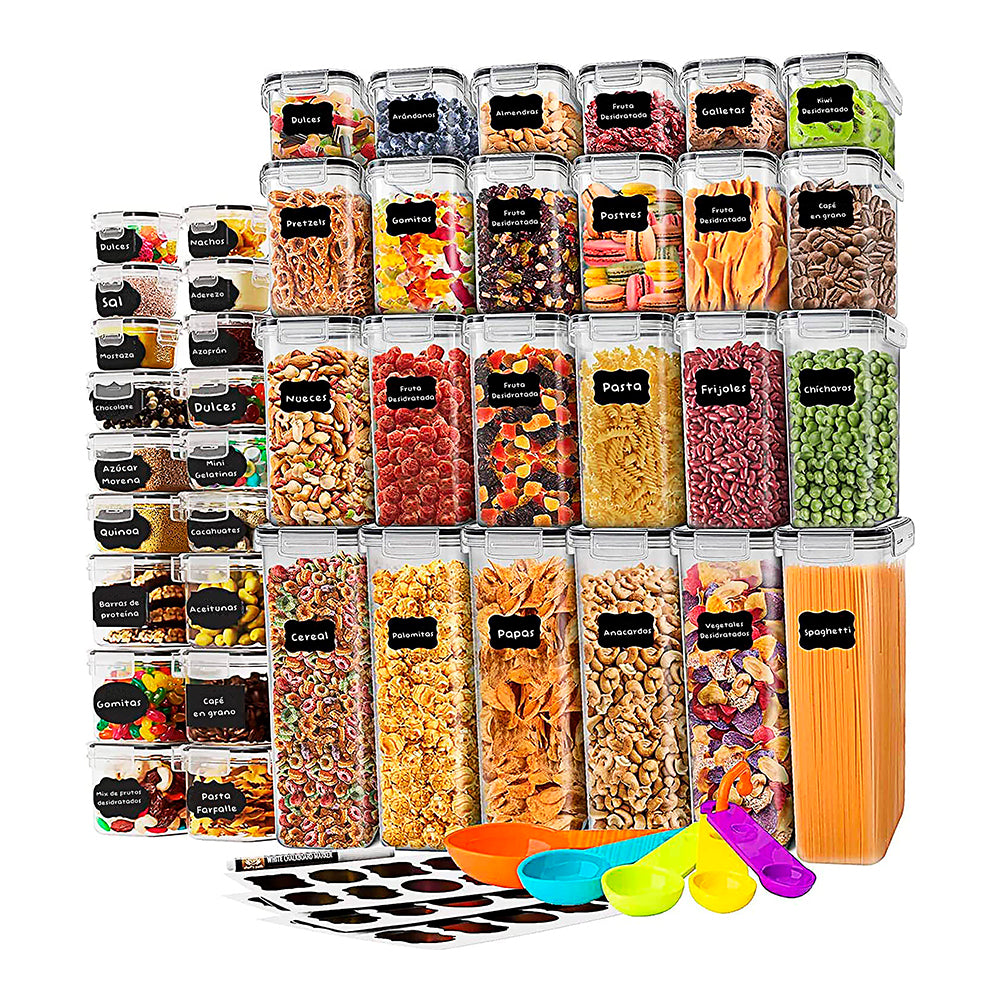 SET DE RECIPIENTES HERMÉTICOS CON TAPA PARA GUARDAR ALIMENTOS