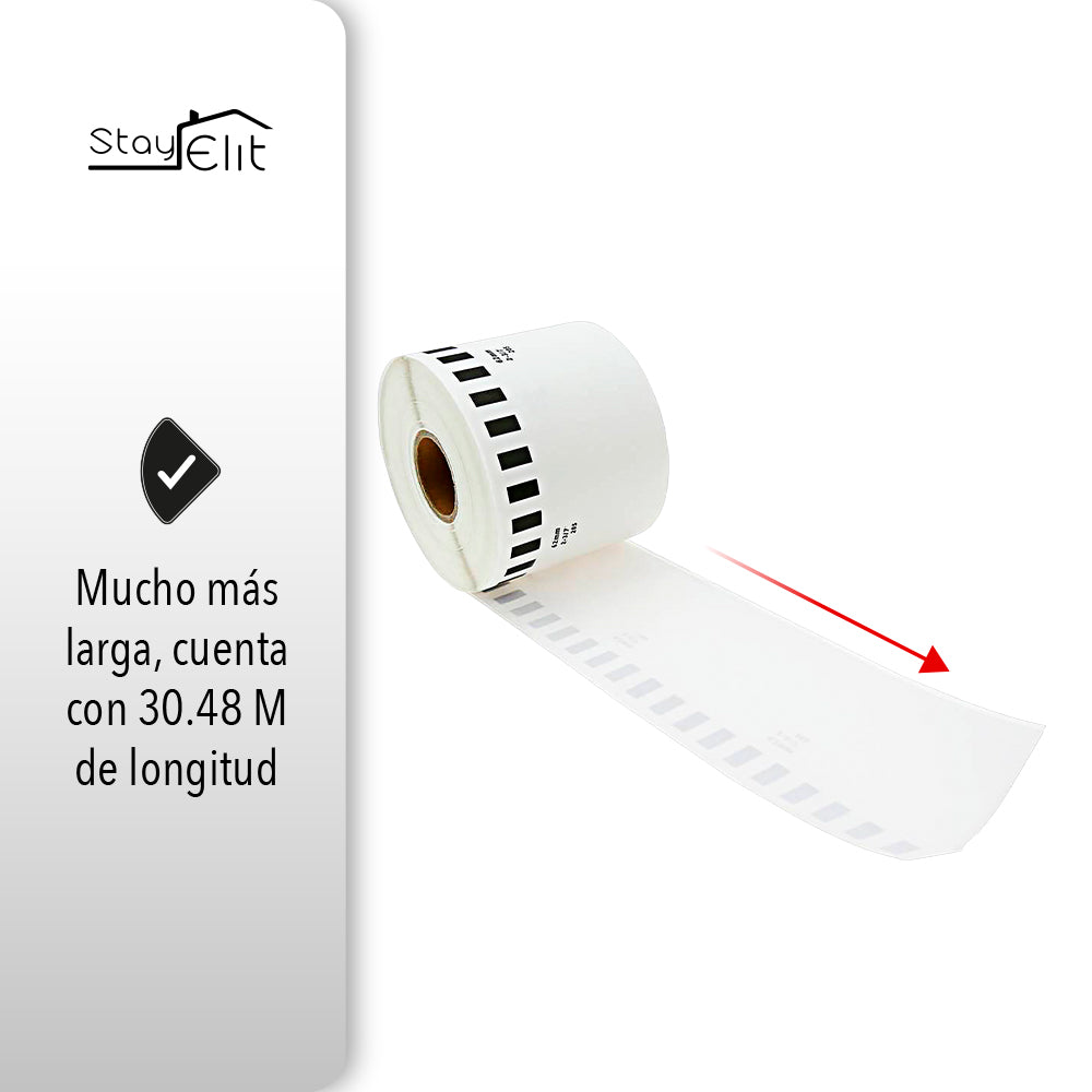 10 ROLLOS PARA ETIQUETAS 62 MM X 30 MTS BROTHER DK2205