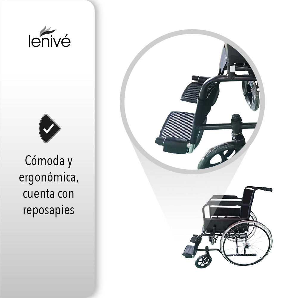 SILLA DE RUEDAS PLEGABLE CON ARO DE IMPULSO EN ACERO (SALDOS)