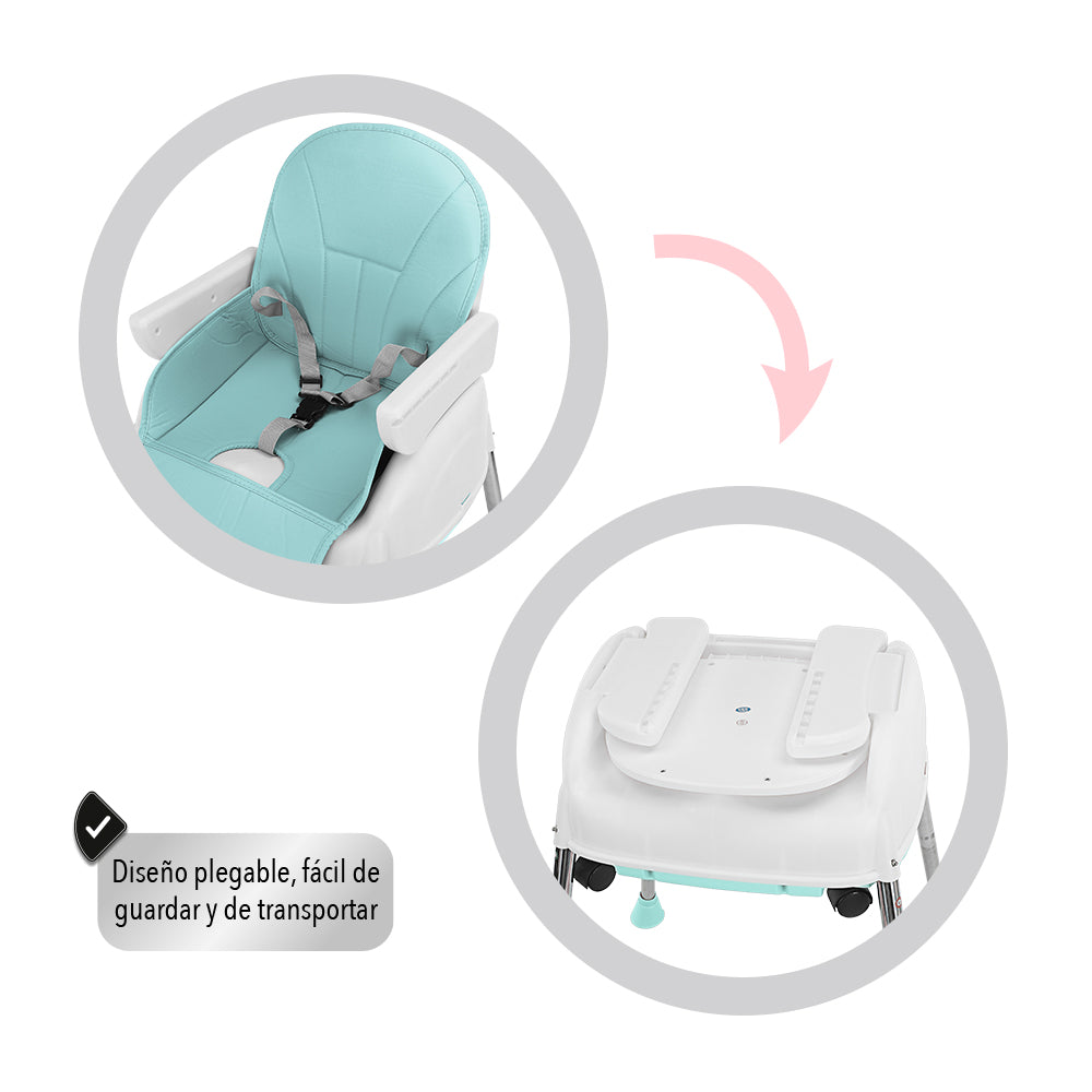 SILLA DE BEBÉ PARA COMER 3 EN 1 COLOR MENTA
