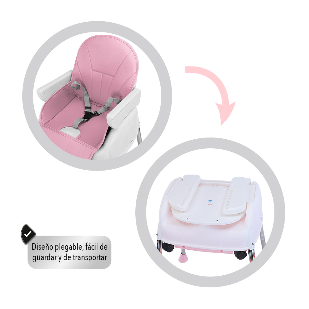 SILLA DE BEBÉ PARA COMER 3 EN 1 COLOR ROSA (SALDOS)