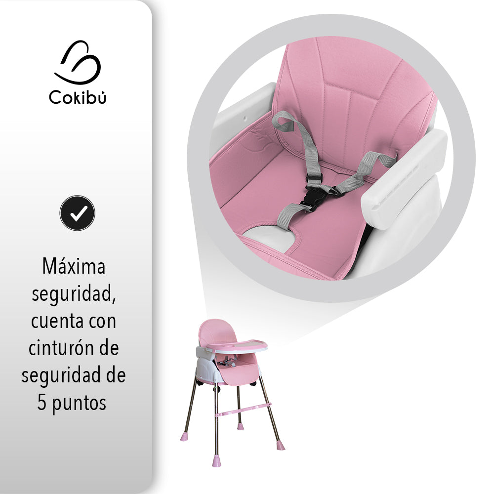 SILLA DE BEBÉ PARA COMER 3 EN 1 COLOR ROSA (SALDOS)