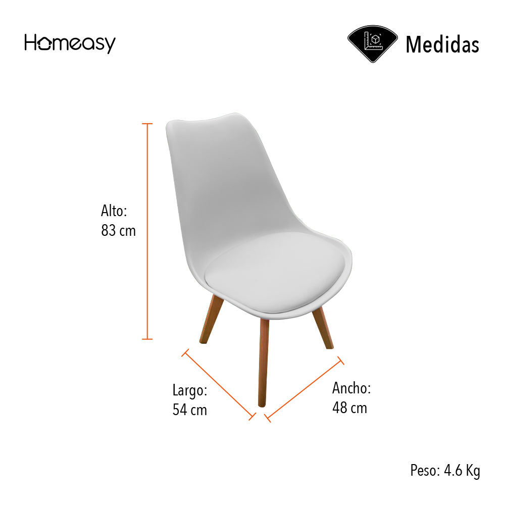 SET DE 2 SILLAS ACOJINADAS TIPO EAMES (SALDOS)