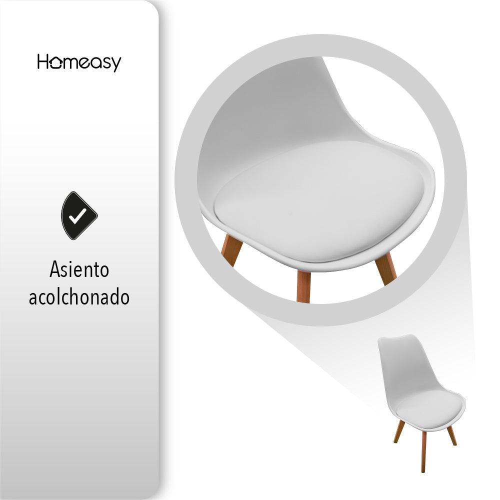 SET DE 2 SILLAS ACOJINADAS TIPO EAMES (SALDOS)