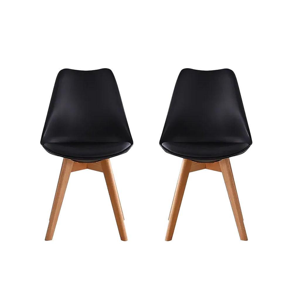 SET DE 2 SILLAS ACOJINADAS TIPO EAMES NEGRAS (SALDOS)