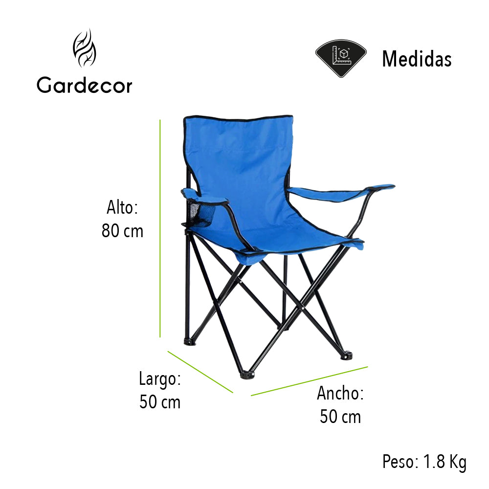 SILLA PLEGABLE DE CAMPISMO COLOR AZUL