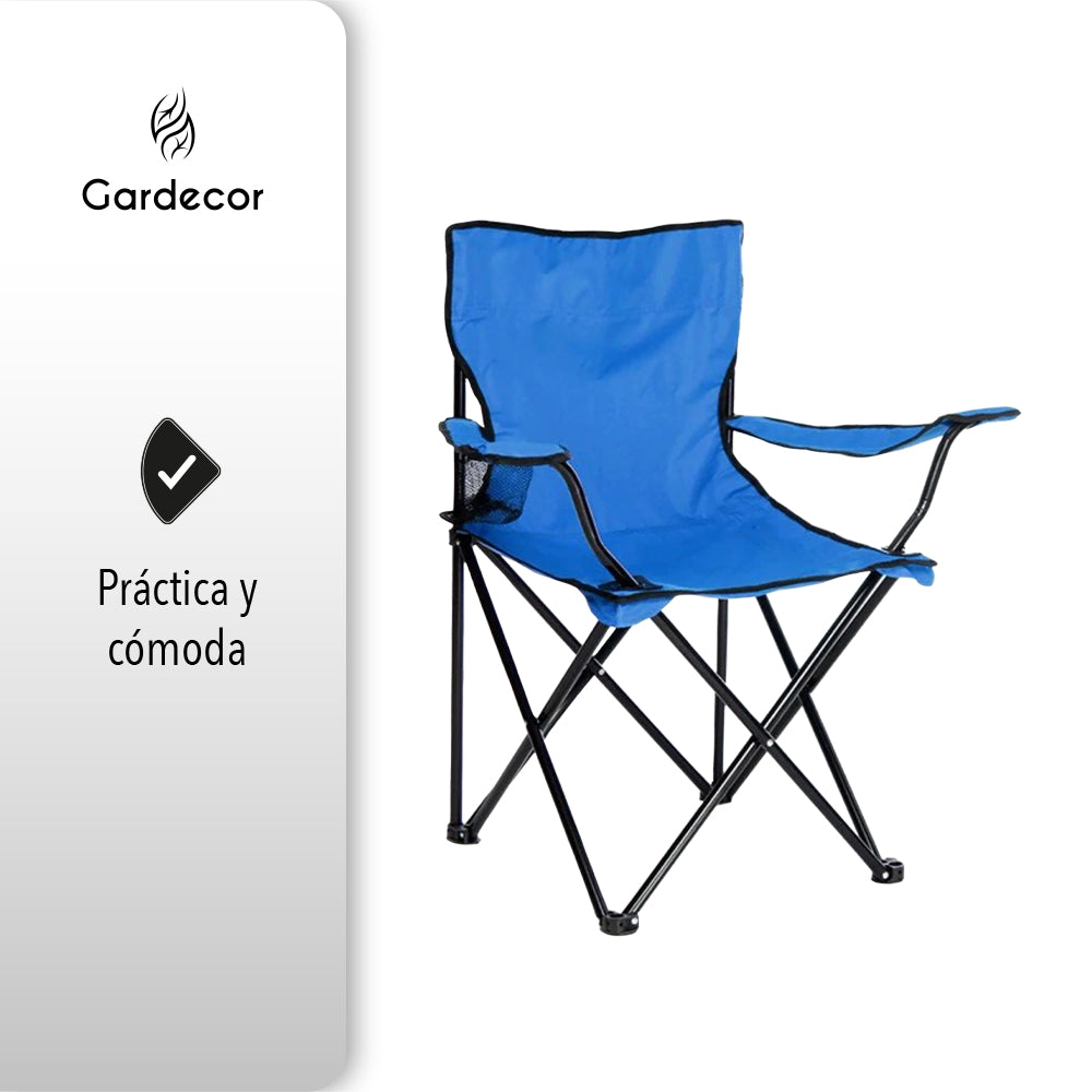 SILLA PLEGABLE DE CAMPISMO COLOR AZUL