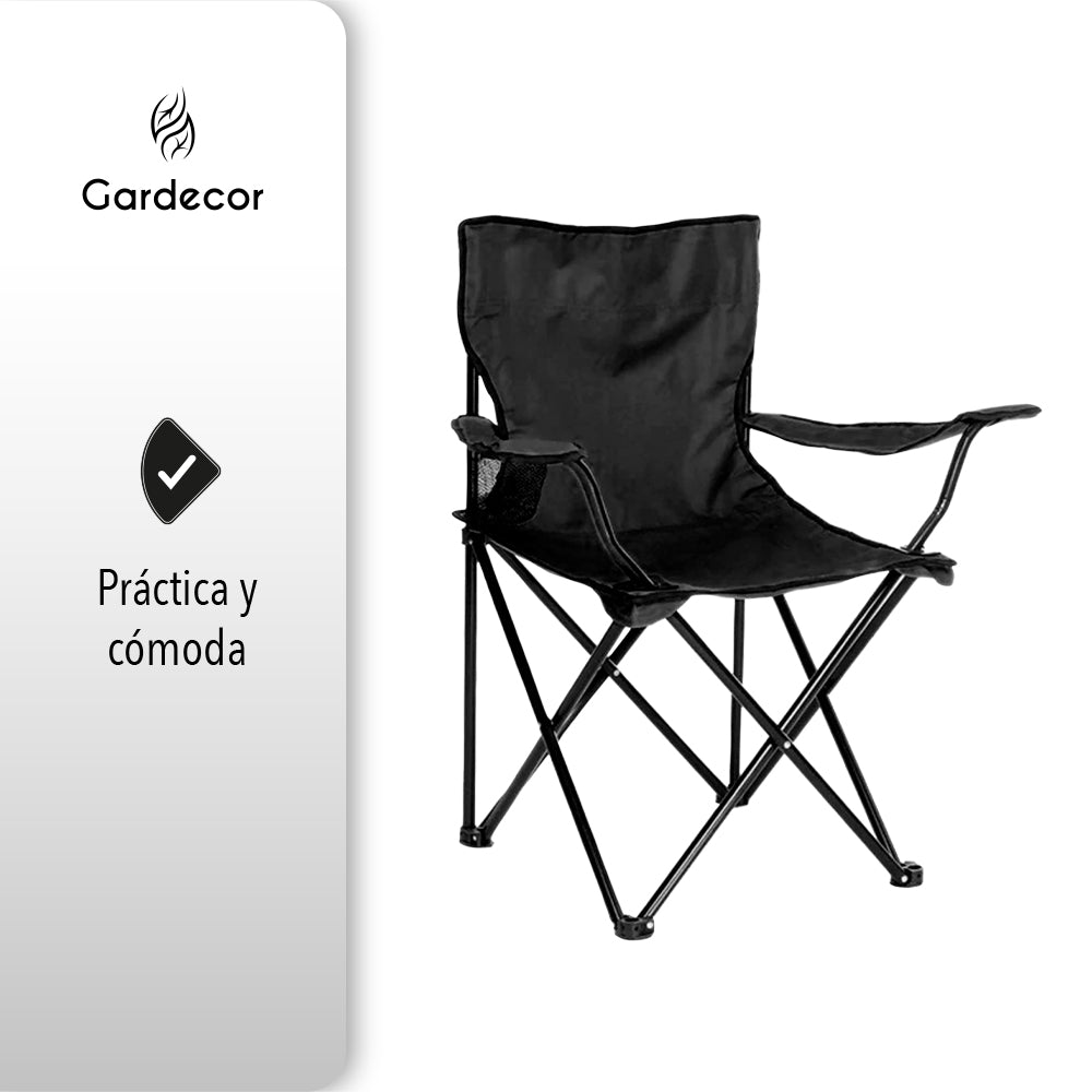 SILLA PLEGABLE DE CAMPISMO COLOR NEGRO