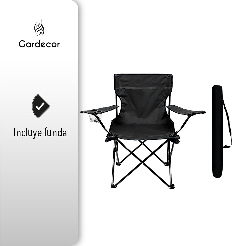 SILLA PLEGABLE DE CAMPISMO COLOR NEGRO