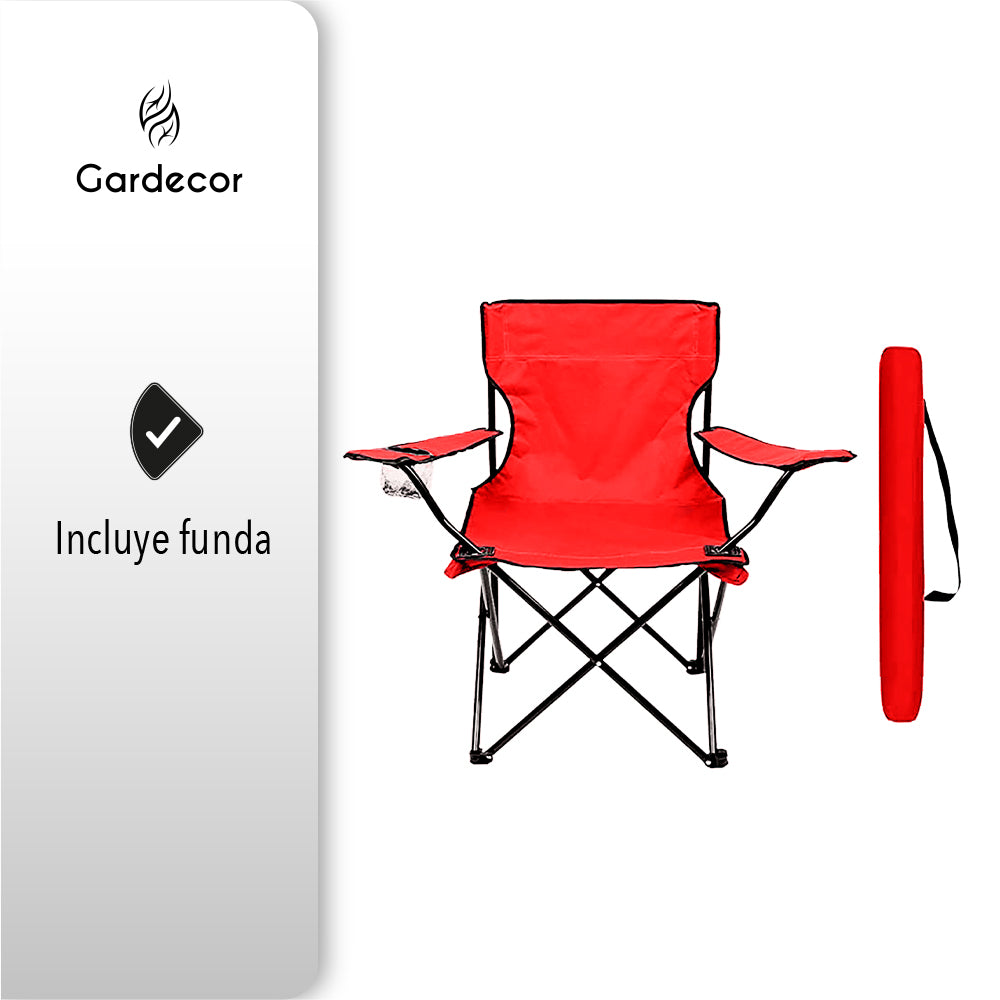 SILLA PLEGABLE DE CAMPISMO COLOR ROJO