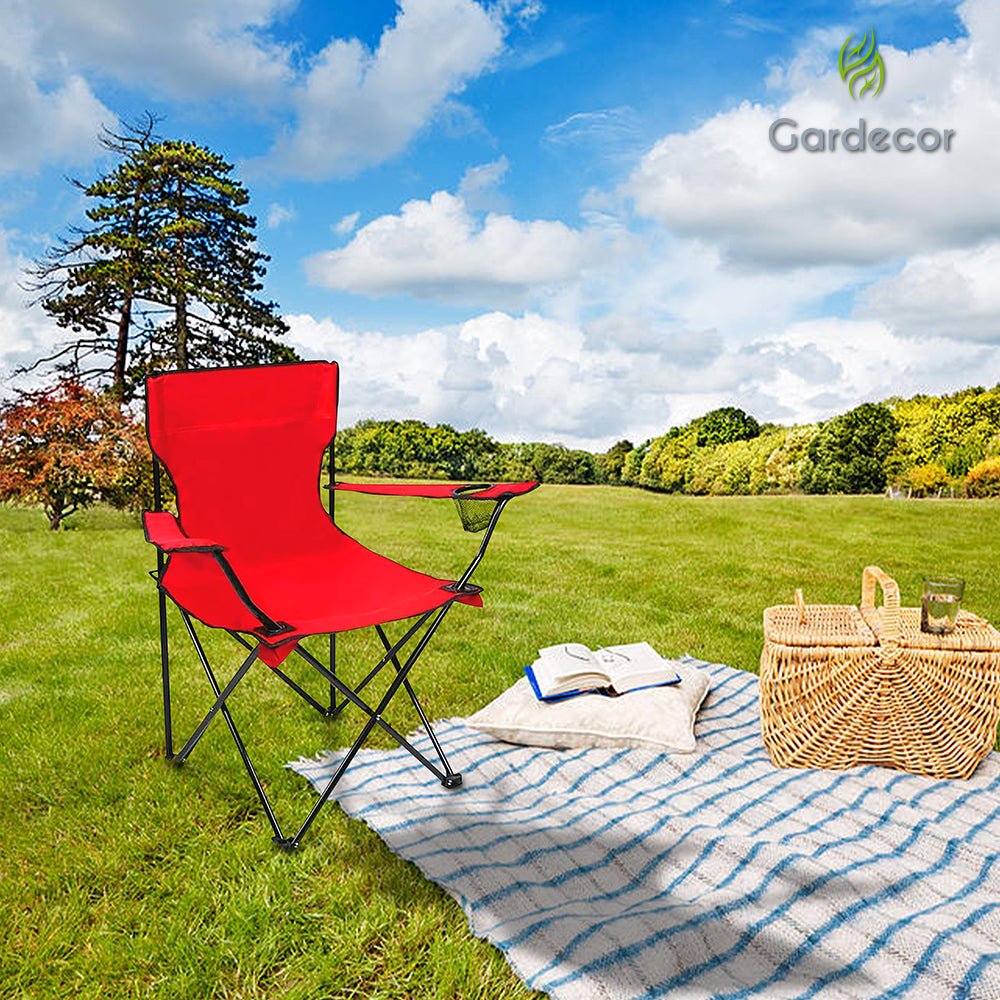 SILLA PLEGABLE DE CAMPISMO COLOR ROJO