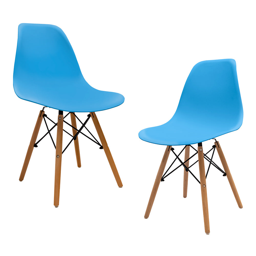 Set de 2 sillas minimalistas en colo aqua