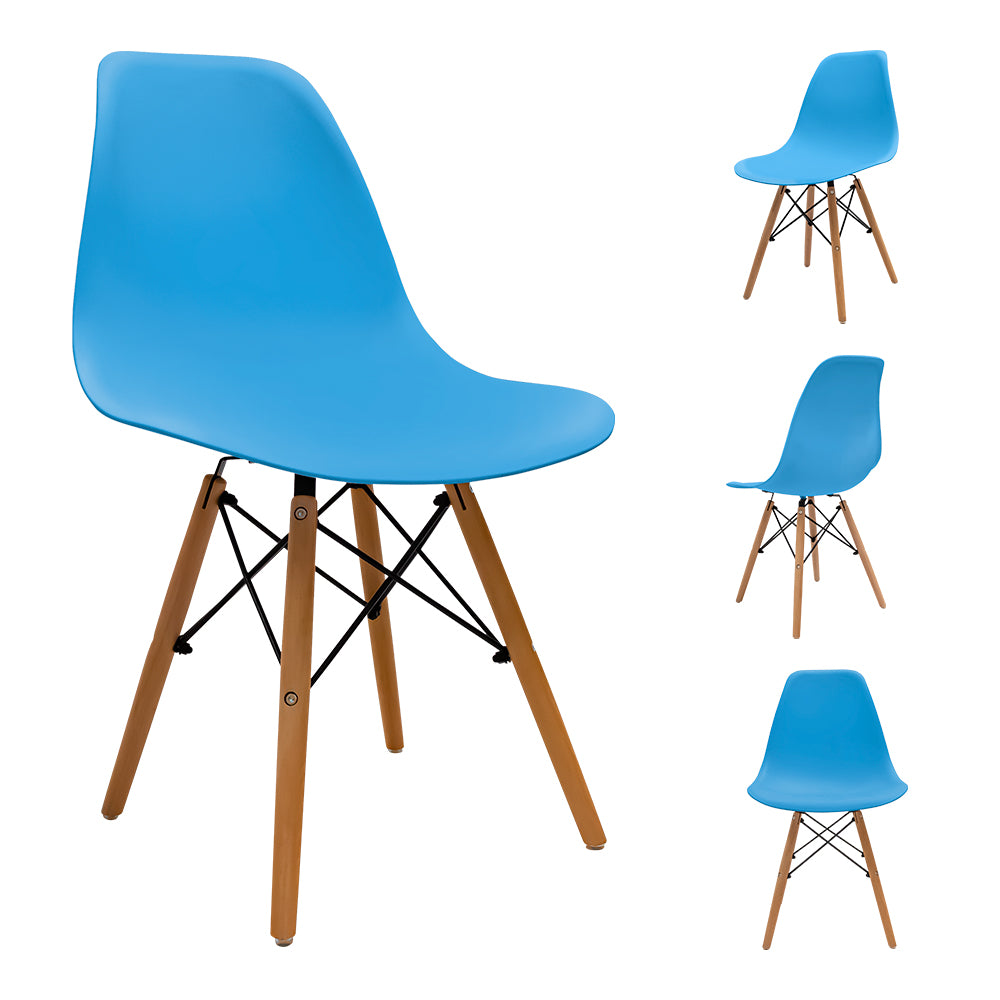 SET DE 4 SILLAS EAMES MINIMALISTAS COLOR AQUA