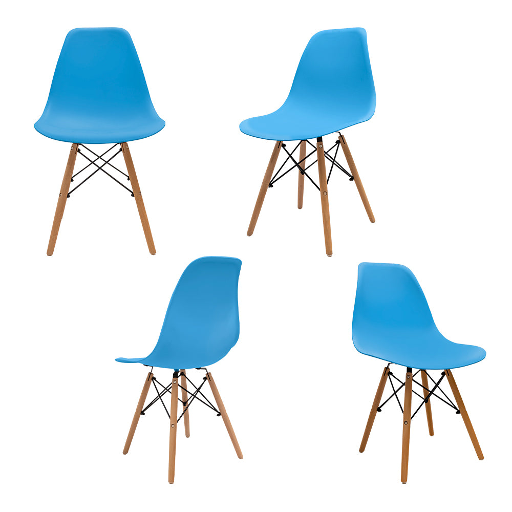 SET DE 4 SILLAS EAMES MINIMALISTAS COLOR AQUA