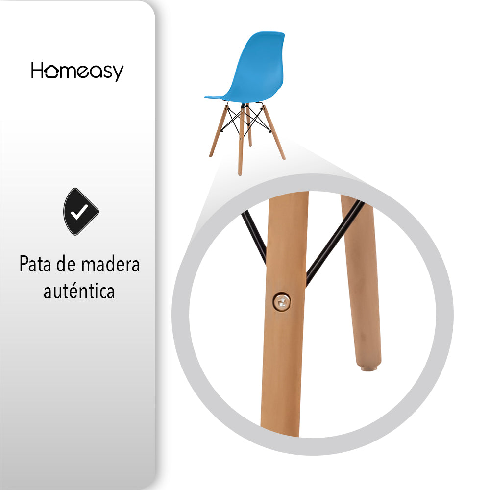 SET DE 4 SILLAS EAMES MINIMALISTAS COLOR AQUA