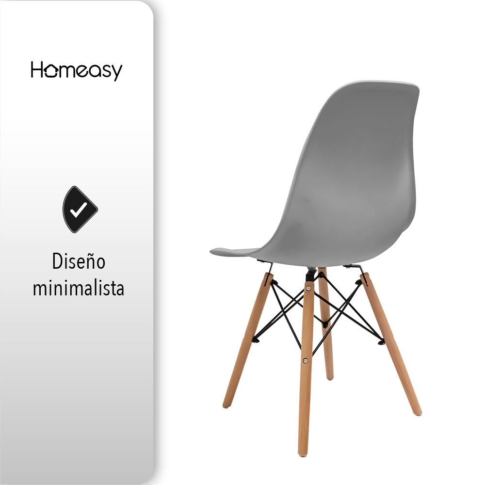 SET DE 2 SILLAS MINIMALISTAS COLOR GRIS