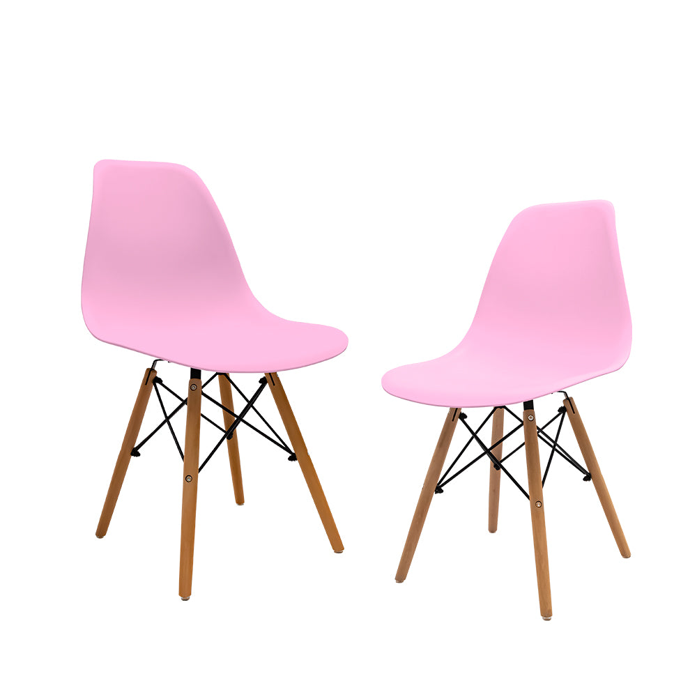 SET DE 2 SILLAS MINIMALISTAS COLOR ROSA