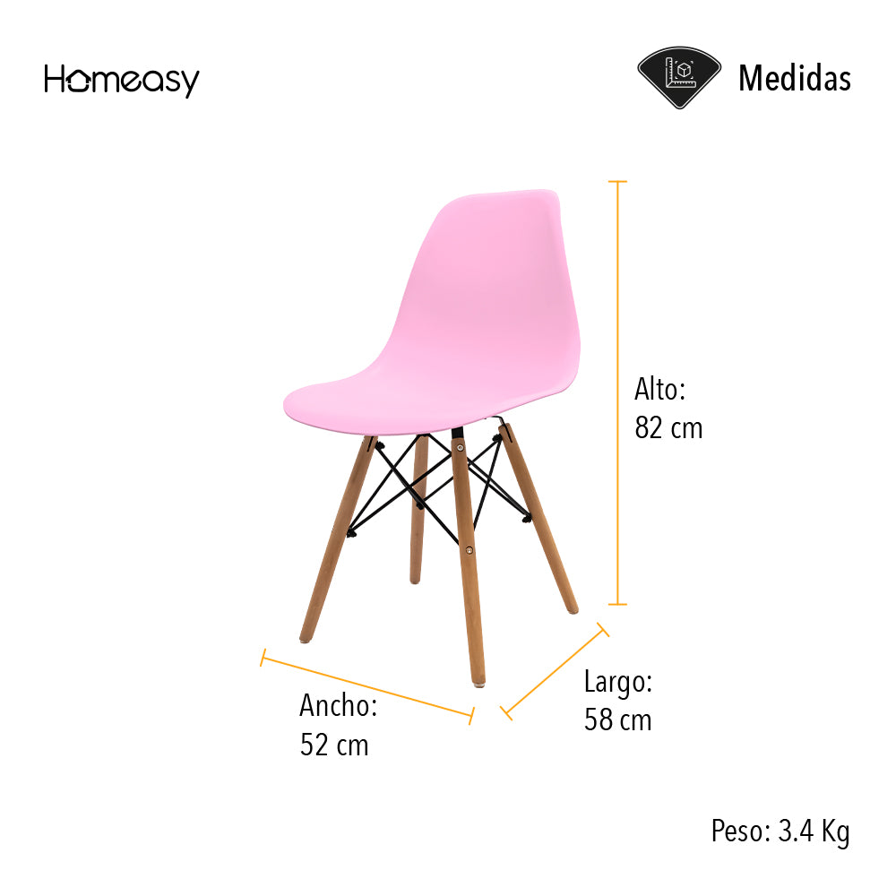 SET DE 2 SILLAS MINIMALISTAS COLOR ROSA