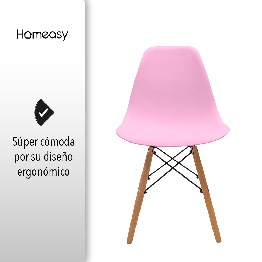 SET DE 2 SILLAS MINIMALISTAS COLOR ROSA