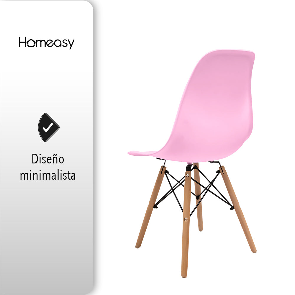 SET DE 2 SILLAS MINIMALISTAS COLOR ROSA
