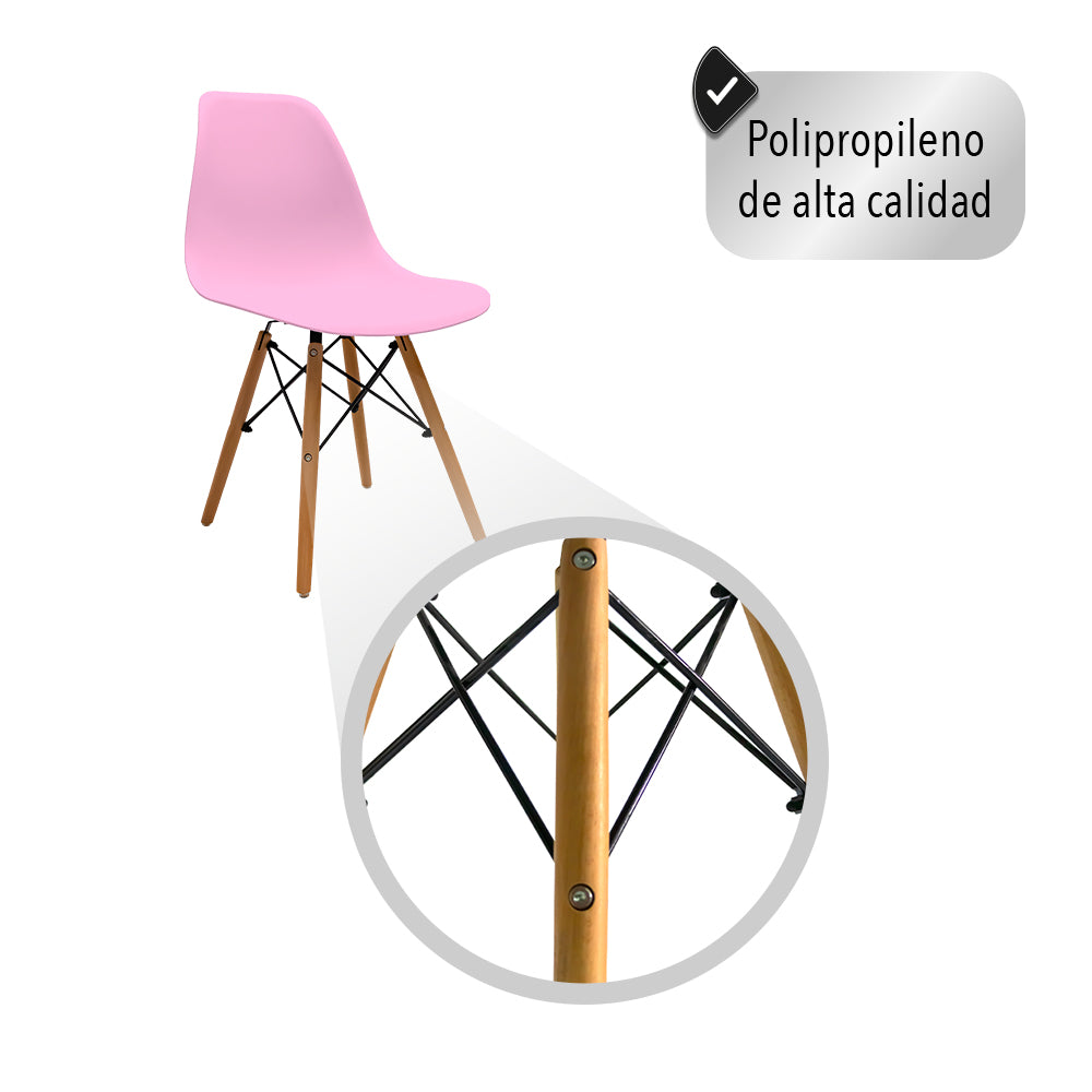 SET DE 2 SILLAS MINIMALISTAS COLOR ROSA (SALDOS)
