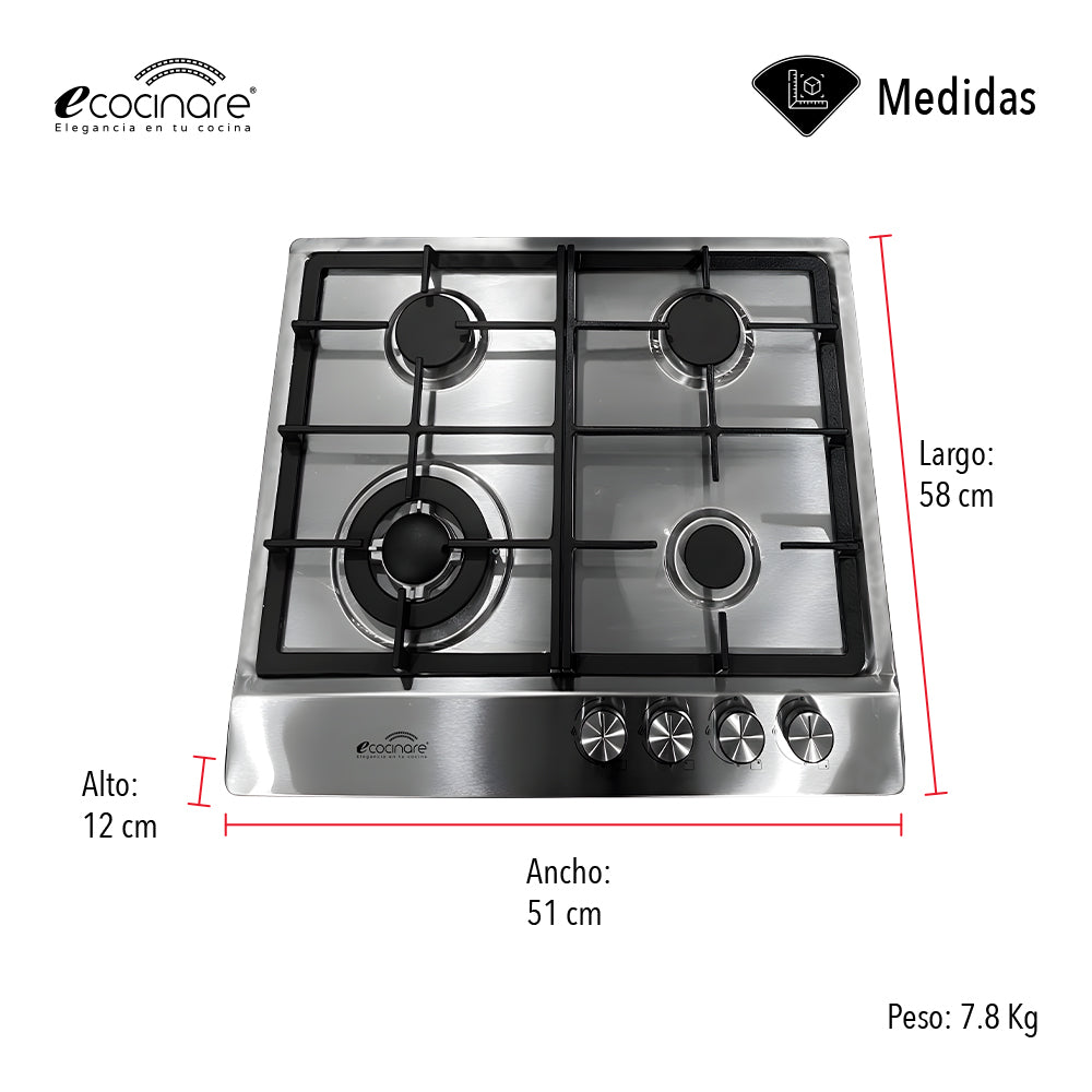 PARRILLA DE GAS EMPOTRABLE
