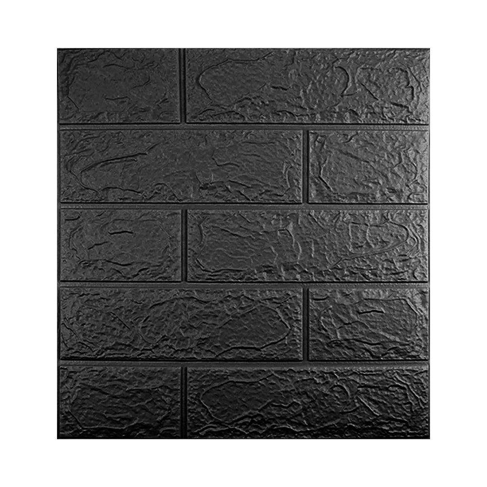 PAPEL TAPIZ PATRÓN LADRILLO 10 PZAS COLOR NEGRO