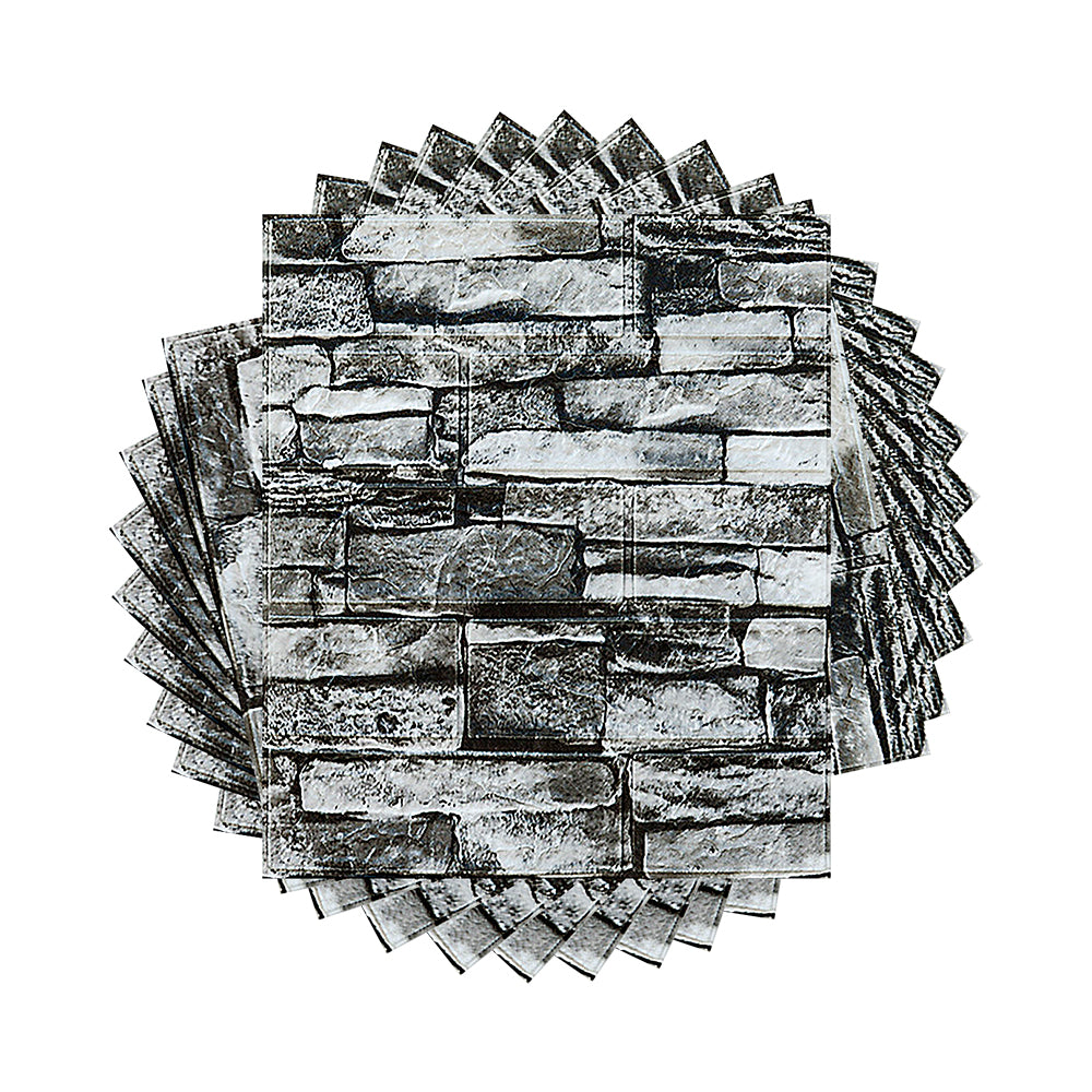 PAPEL TAPIZ PATRÓN PIEDRA 20 PZAS COLOR GRIS