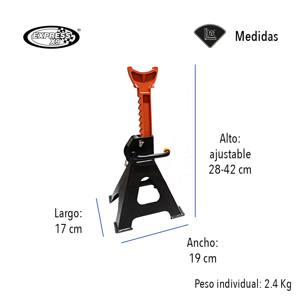 Set de 2 Torres Para Auto Con Capacidad De 3 Toneladas